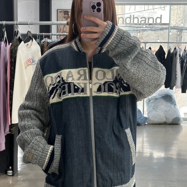 MLB 00s 콜로라도 데님누빔 니트점퍼