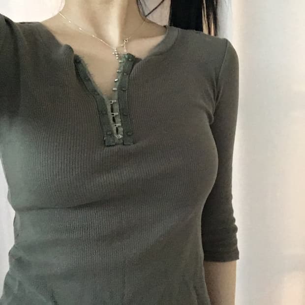 일본 빈티지 7부 반팔티 