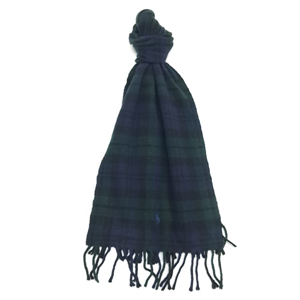 MX109 폴로 랄프로렌 블랙워치 타탄체크 램스울 목도리 머플러