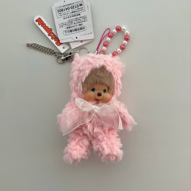 몬치치 핑크 베어 키체인