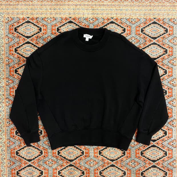 코스 블랙 오버핏 맨투맨 티셔츠 여성XS