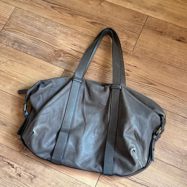 italy 조르지오 아르마니 가죽 토트백 브라운