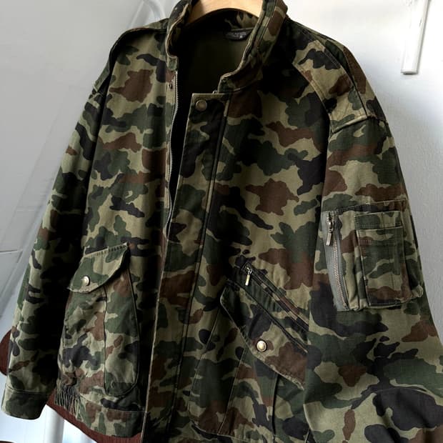 Camo design mild cotton blouson