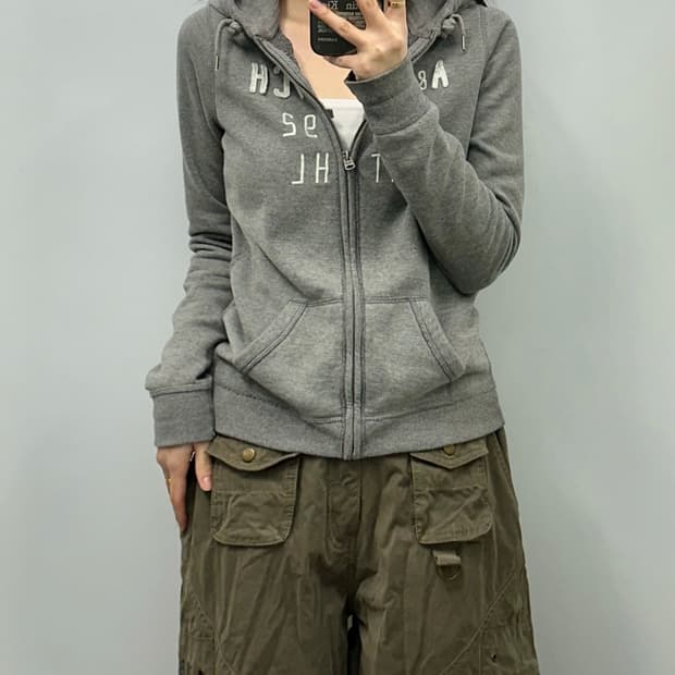 아베크롬비 y2k 와투케 그레이 후드집업