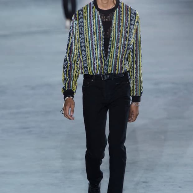 생로랑 18SS ikat 리버시블 테디 자켓
