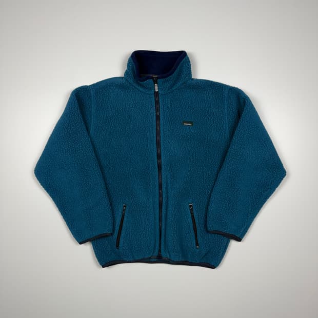 (103) 80s 엘엘빈 헤비 플리스 자켓 블루그린