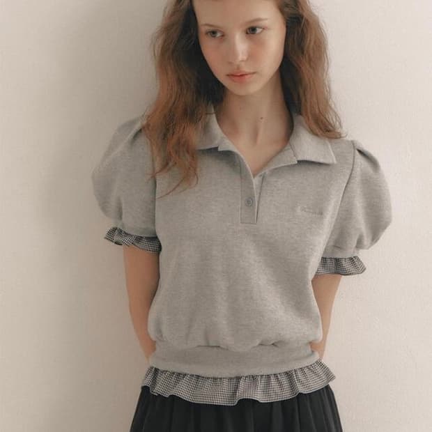 플로움 블루밍 프릴 티셔츠 Blooming Frill PK T-shirt