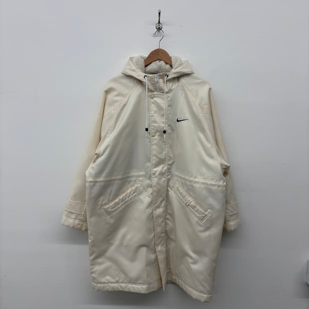 나이키 후드 롱 패딩 아이보리 M