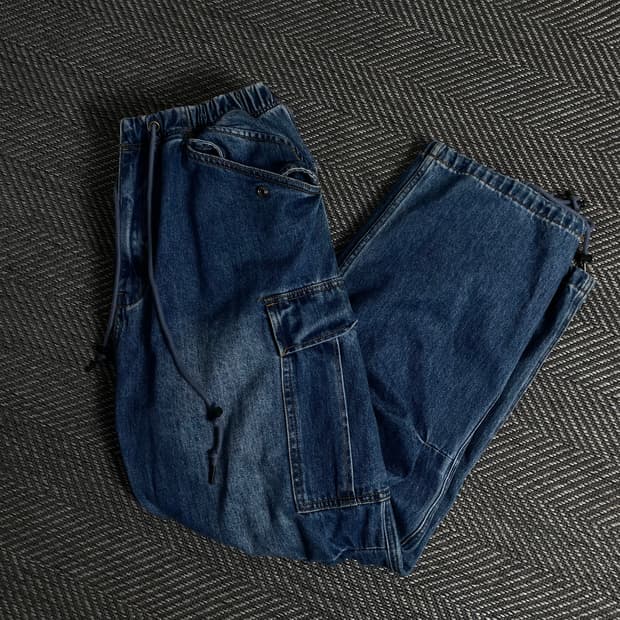 아웃스탠딩 멀티포켓 카고 데님 퍼티그 팬트y 3401