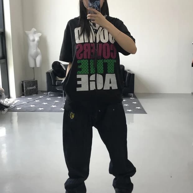  JPN 프린팅 후드 반팔 집업