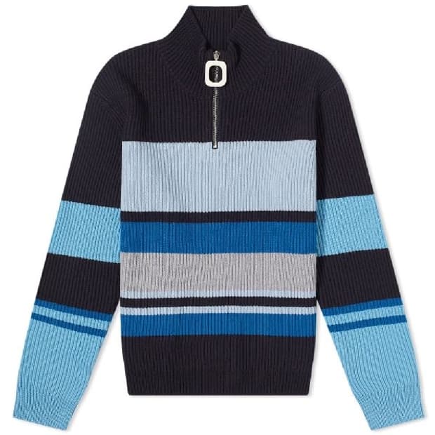 JW앤더슨 컬러블록 반집업 니트 XL