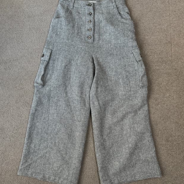 헤링본 울 카고팬츠