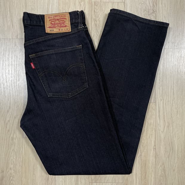 32) 00's 리바이스 재팬 533 일자핏 흑청 데님팬츠