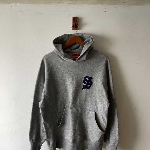 90s USA Vintage Supreme Gothic S Logo 후디