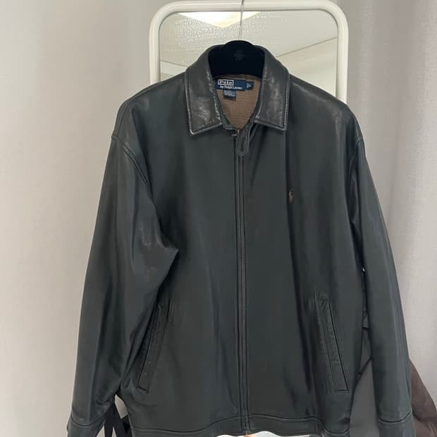 폴라 랄프로렌 멕스웰 램스킨 자켓 블랙 L