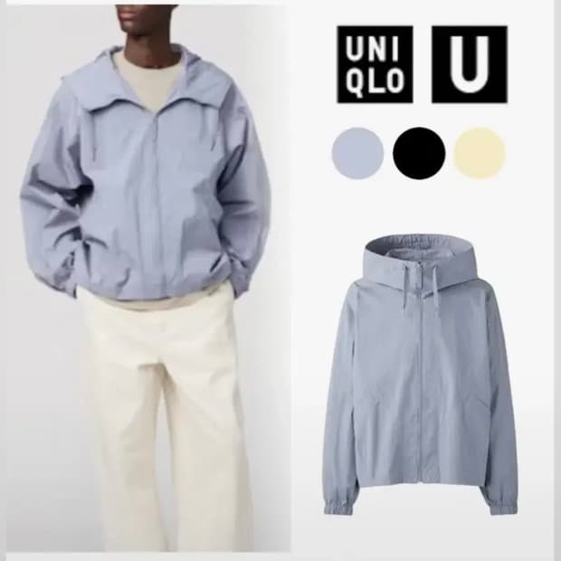 유니클로 바람막이 블루 m