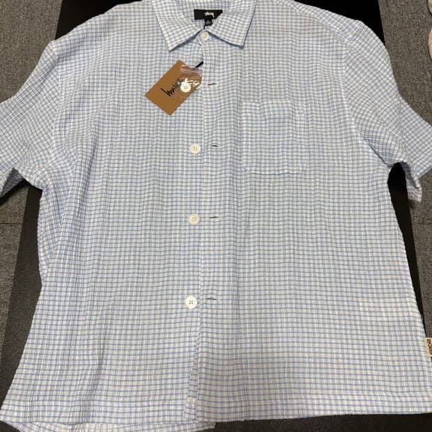 Stussy 시어서커 체크 반팔 셔츠(새상품)