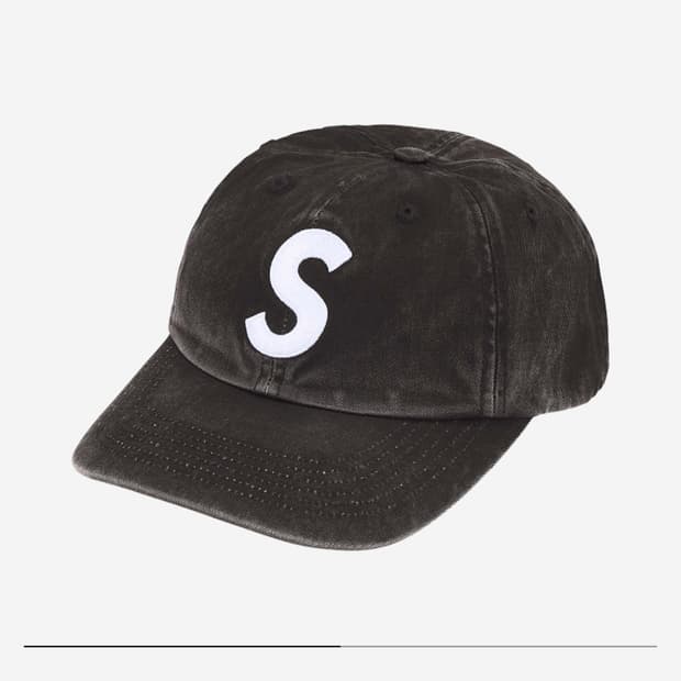 슈프림 피그먼트 코티드 S 로고 블랙 25SS