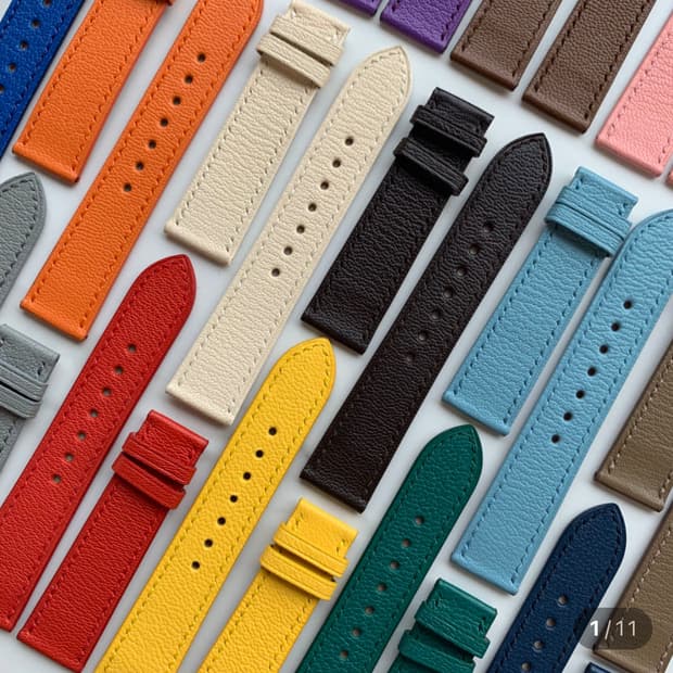 [크레마레인] 시계 스트랩 염소가죽(크리스페 블랙) 18mm