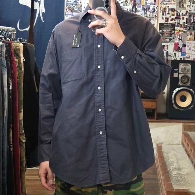 JPN 빈티지 차콜 퍼플 베이직 셔츠