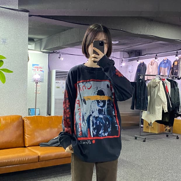 빈티지 레드핫칠리페퍼스 그래픽 롱슬리브 B4410