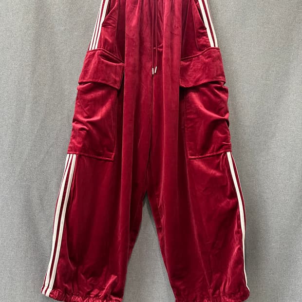 벨벳 루즈핏 카고 조거 팬츠