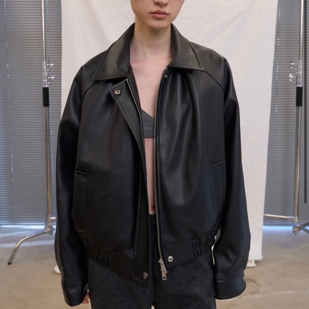 피키소사이어티 가죽자켓 블랙