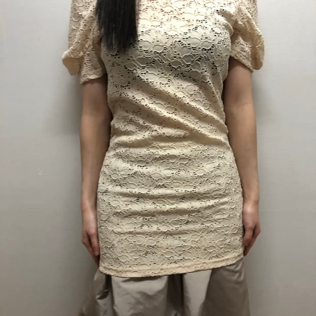 빈티지 아이보이 프릴 퍼프 슬리브 탑