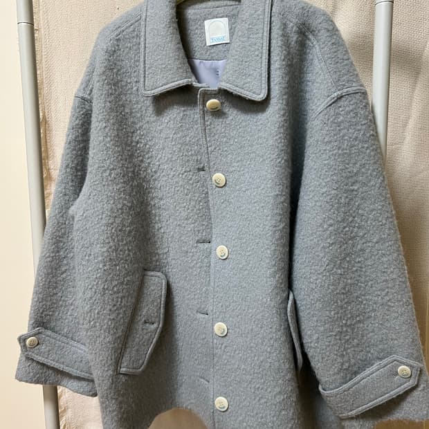 타낫 부클 하프코트 블루그레이