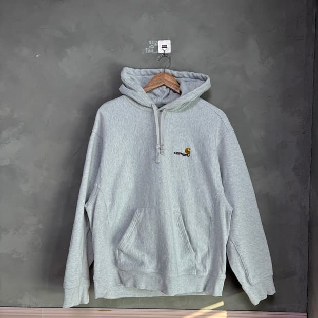 칼하트 wip 아메리칸 스크립트 후드 애쉬 헤더 그레이