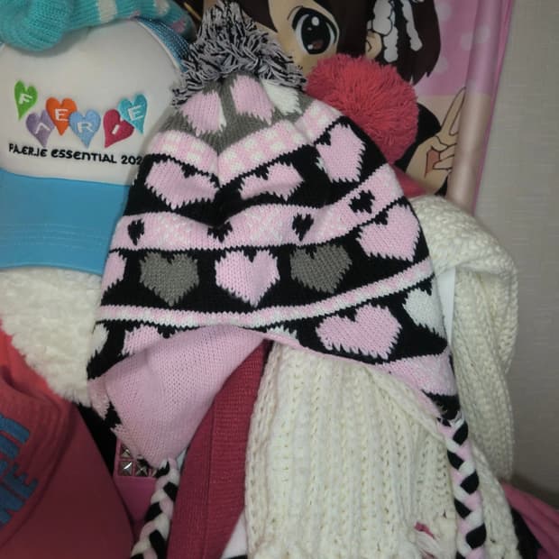 하트 비니 모리걸 러블리 니혼진 하라주쿠 빈티지