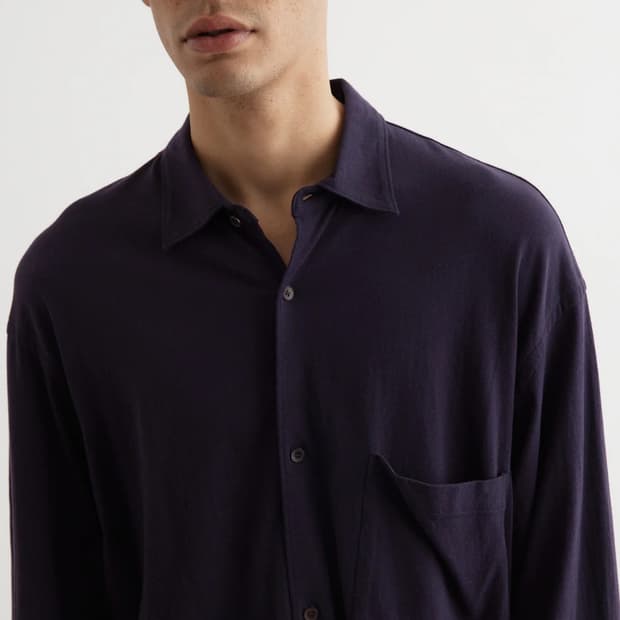 코모리 코튼 저지 셔츠 네이비 3