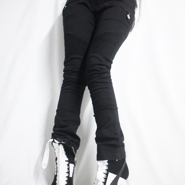 Balmain biker panel slim-straight jean