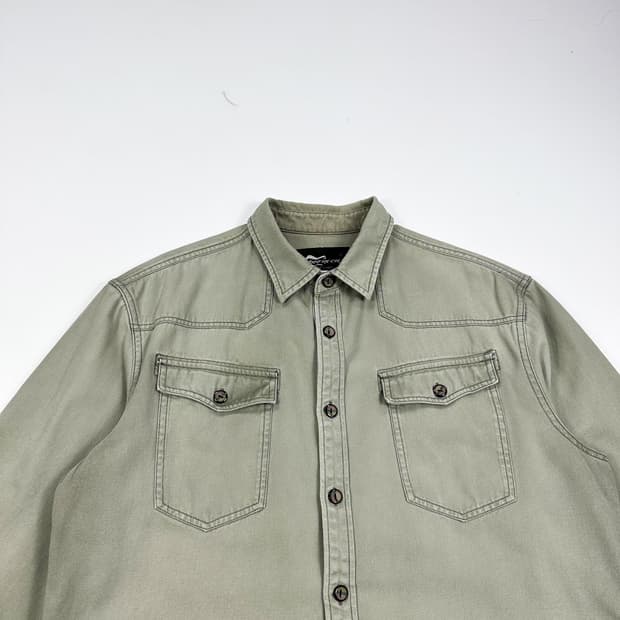 VTG 빈티지 리프락 워시드 카키 셔츠 자켓 (XL)