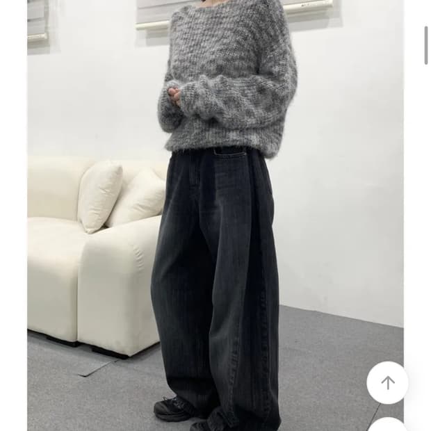 Ootj 폴딩 와이드 데님