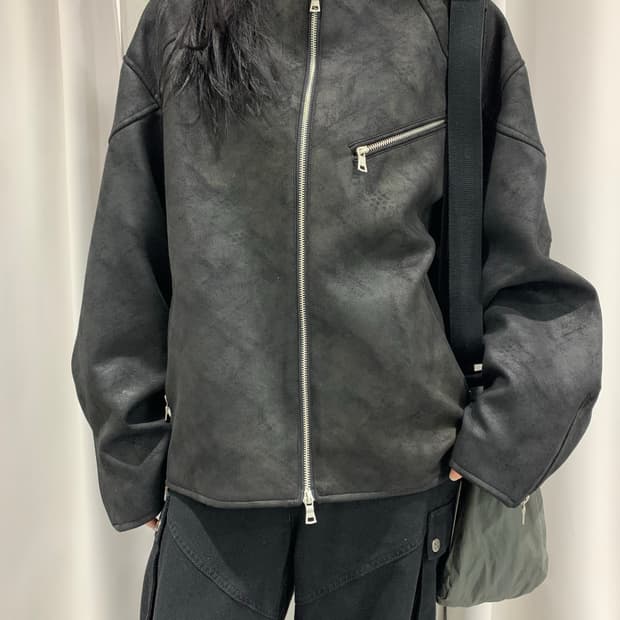 스웨이드 검정자켓