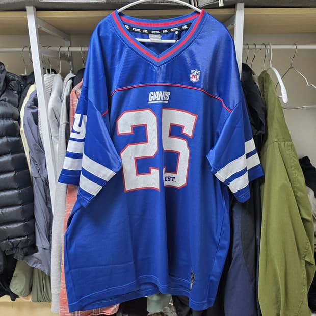 뉴에라 nfl 자이언츠 저지 럭비티 xxl