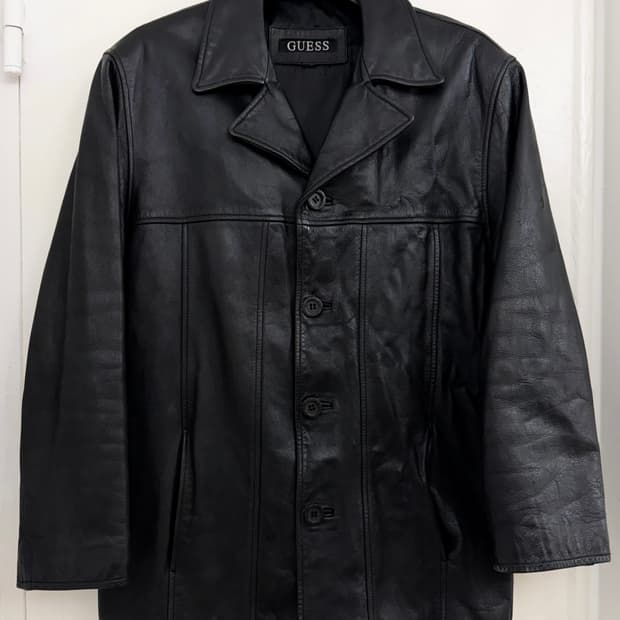 90s GUESS Genuine Leather Car Coat