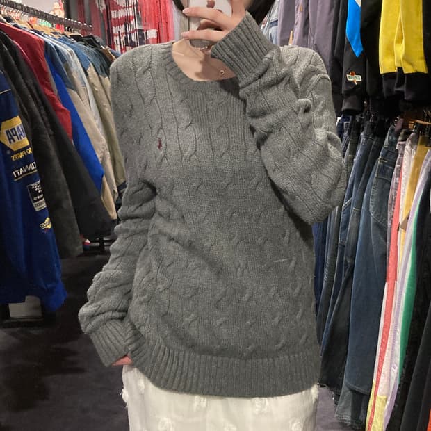 [IM] 폴로 랄프로렌 케이블 니트 그레이
