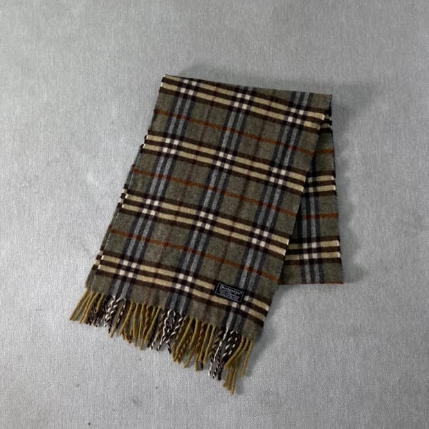 버버리 노바체크 램스울 그린 머플러 