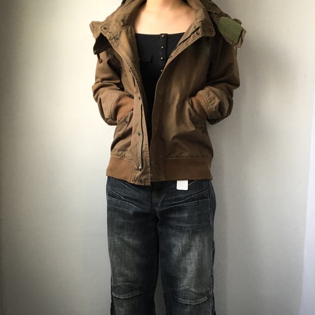 High neck hood jacket