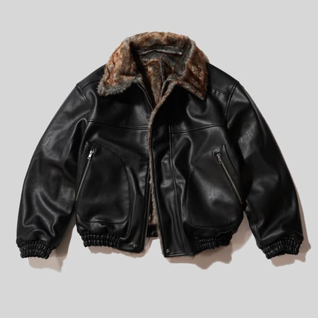 캠퍼우드 리버시블 퍼 레더자켓 S