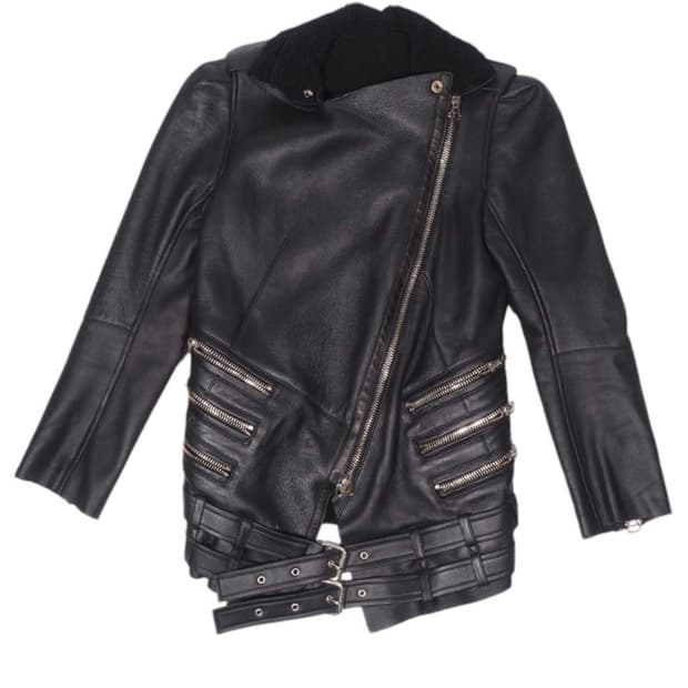 발망 aw09 데카르넹 더블 밸티드 레더자켓 