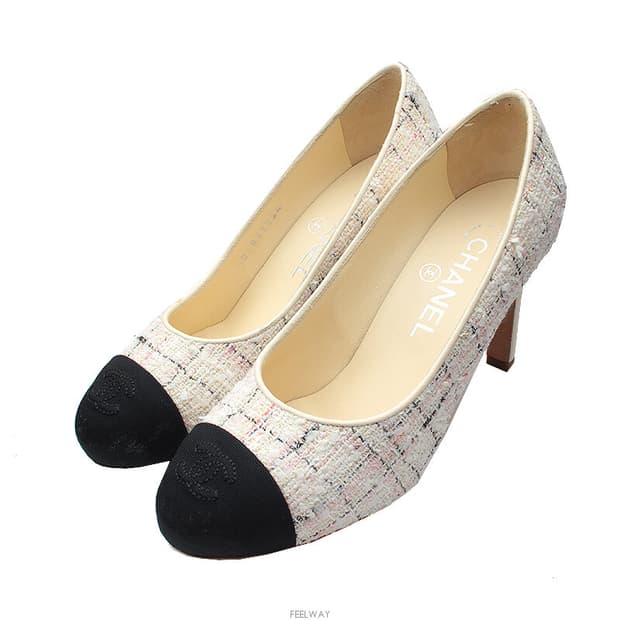 샤넬 트위드 캡토 펌프스 35 C