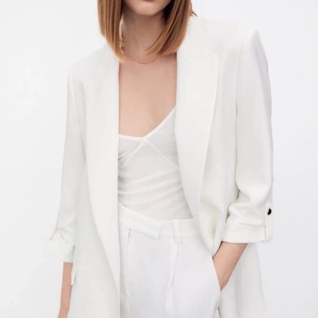 자라 롤업 슬리브 블레이저 자켓 (S)