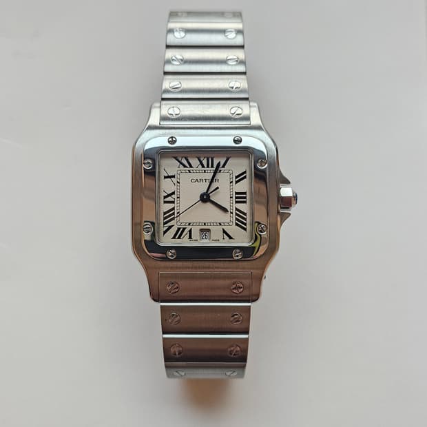 까르띠에 산토스 갈베 라지 스틸 쿼츠