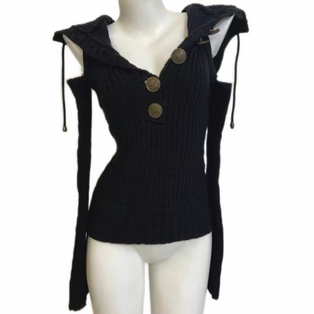 숄더 트임 니트탑