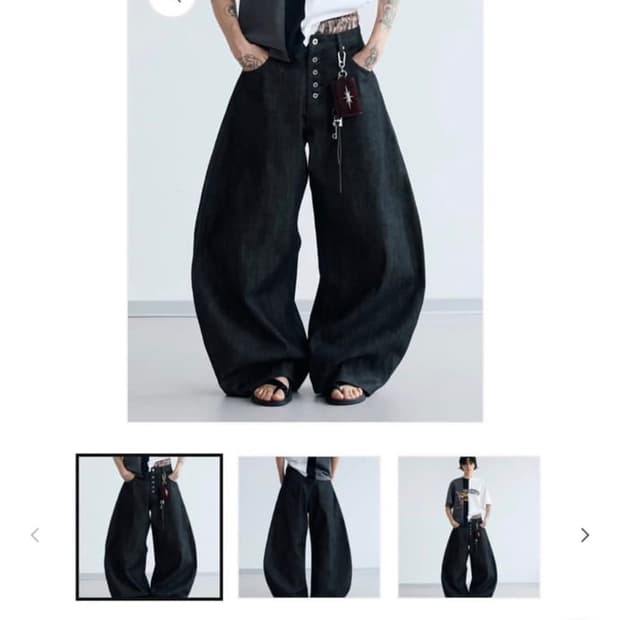 peoplesense 버튼플라이 블랙 데님팬츠