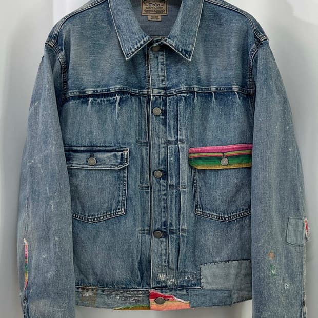 폴로 랄프로렌 2type 렌튼 디스트레스드 리페어 트러커 자켓