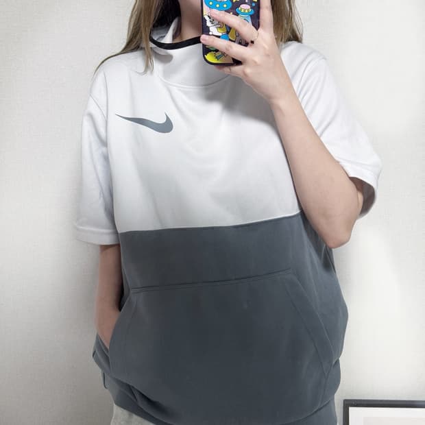 나이키 코튼 후드 반팔져지 
